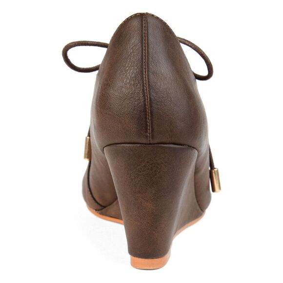 JOURNEE COLLECTION Womens Brown Cut-Out Kortlin Round Toe Wedge Sandals 8 M - Picture 2 of 4